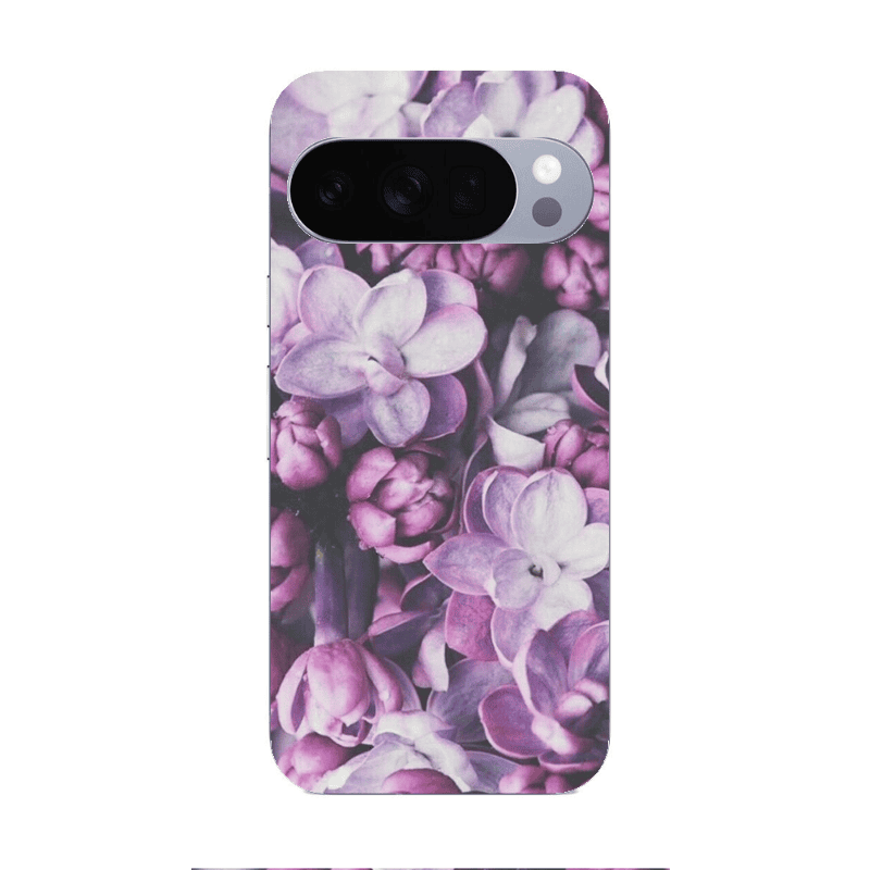 Google Pixel 10 Pro Purple Flowers Transparent Silicone TPU Θήκη